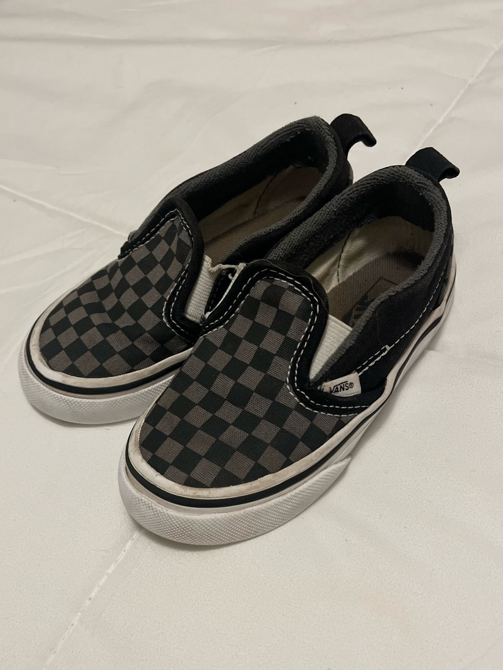 Vans Kids Checkerboard Slip-On in Black and Gray